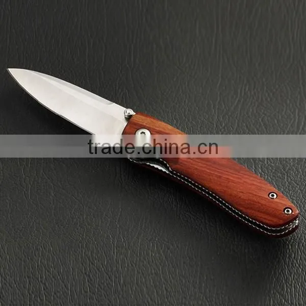 Wooden Camping Folding Fruit Knife With Wooden Handle