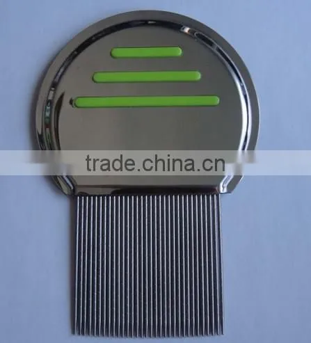 Stainless steel lice comb with plasic holder/ Anti lice comb / Metal lice comb
