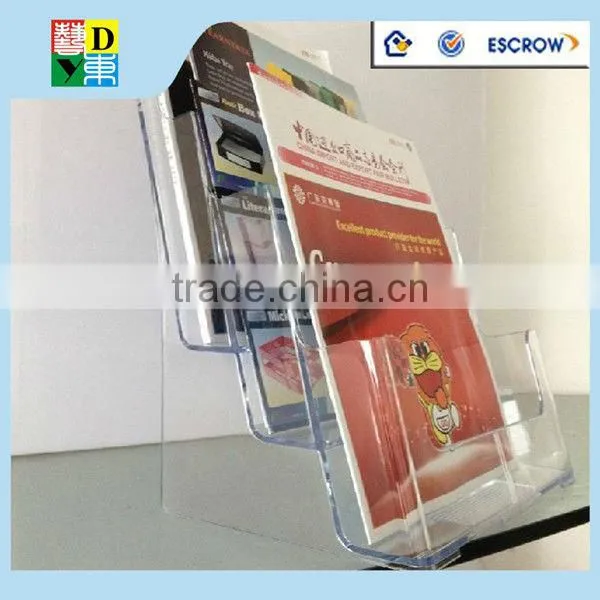New Arrival acrylic free stand document holder/High Quality acrylic table use file holder/simple acrylic mount brochure holder