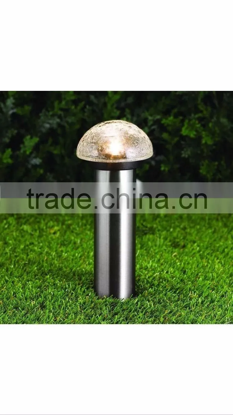 6pk Solar Crackle Ball Bollard Garden Stake Light