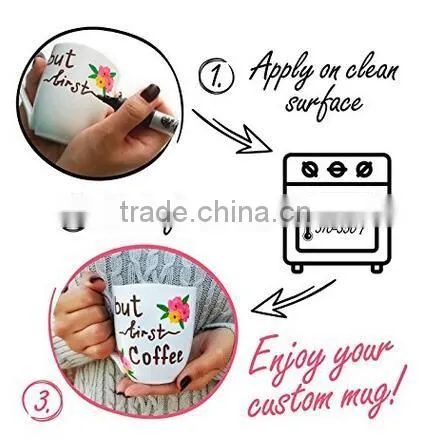 High Quality DIY 16OZ V-Shape Ceramic Mug , with Customized Decal