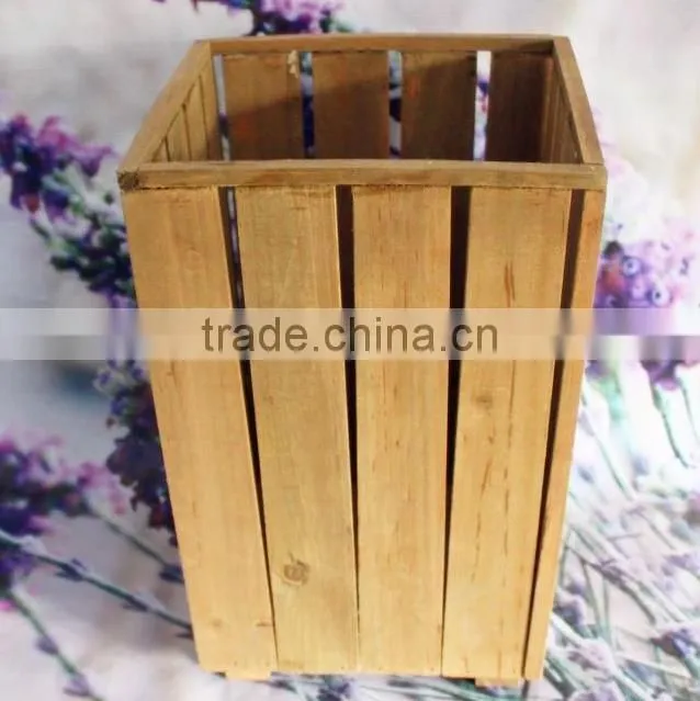 2015 custom wooden browm waste bins accept customization color or size for dusbin box
