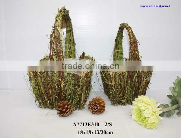 rattan flower pot for autumn decor