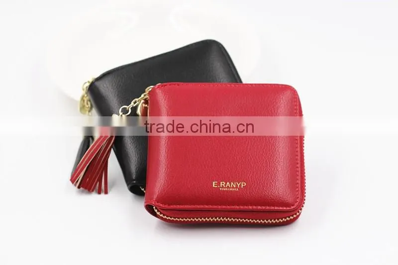 Custom High-Quality Multi-color Leather Woman Zip Wallet