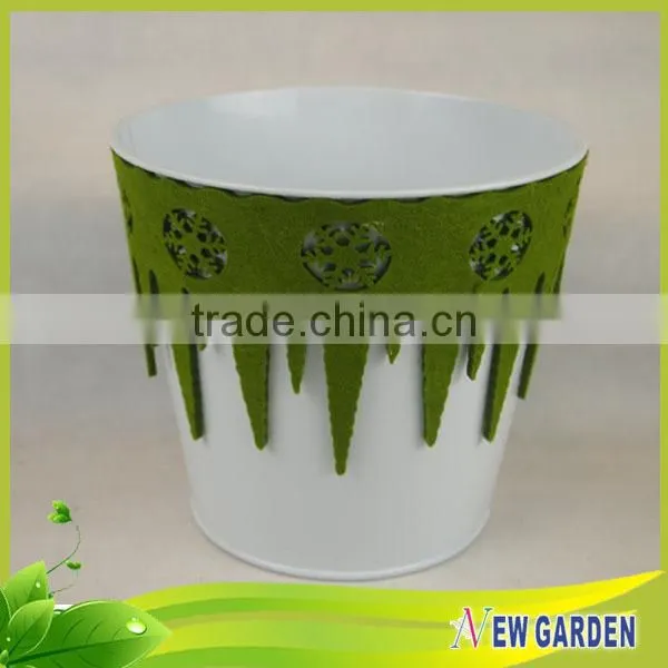Wholesales in home decor metal planter/ felt big flower pot