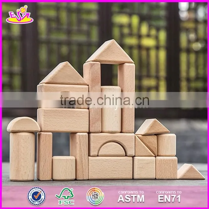 2017 New design best educational blocks wooden kids construction toys for sale online W13A135