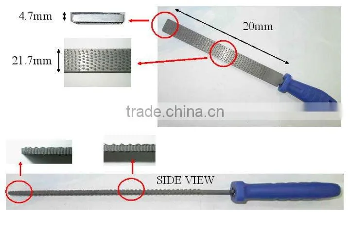 200mm Sand Finished Flat Wooden Rasp Files With Plastic Handle