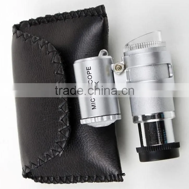 Brand new 45x mini adjustable portable microscope with 2 LED