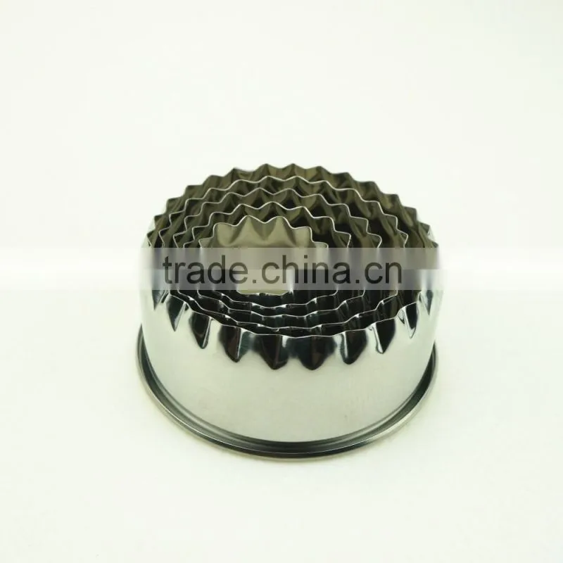47099 5 pcs round shape stainless steel cookie cutter set