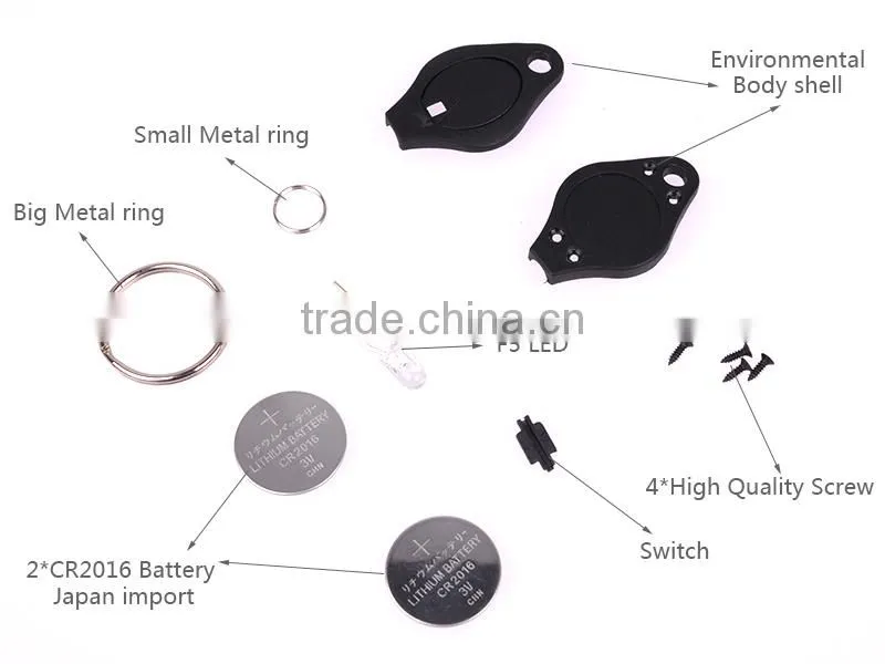 Wholesale cheap souvenir led flashlights keychain ring