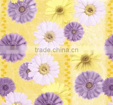 Printed PVC table cover with falannel back