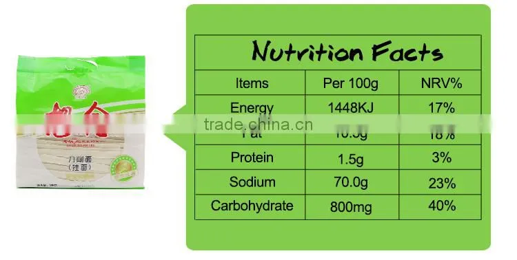 Xiang Nian Brand Wholesale Instant Dried Noodles 1000g Sliced Noodle