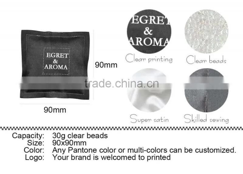 Wholesale hanging car air freshener fragrance sachet bags, satin scented aroma fragrance sachet