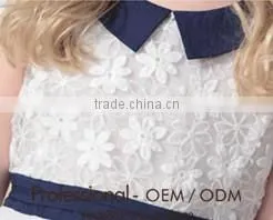 new design girls uniform white chiffon dress baby girl nice lace dress