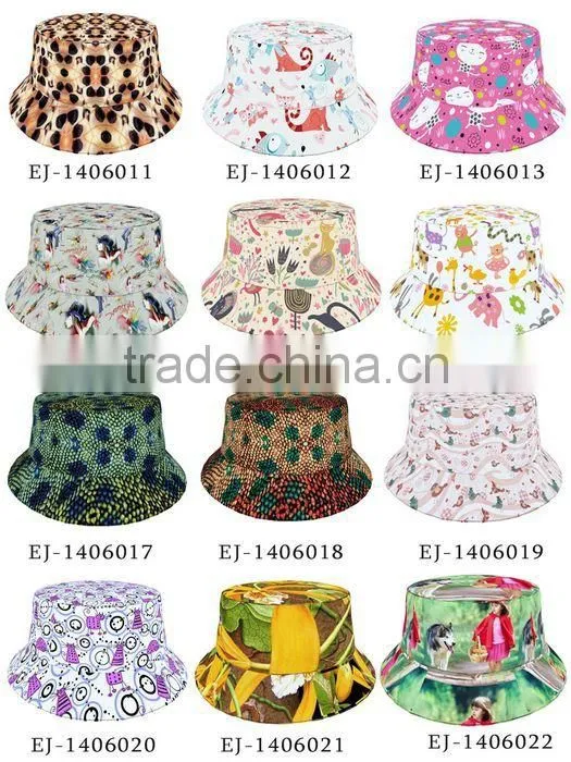 Fishing small order fashion cotton plain cool floral cheap wholesale bucket hats