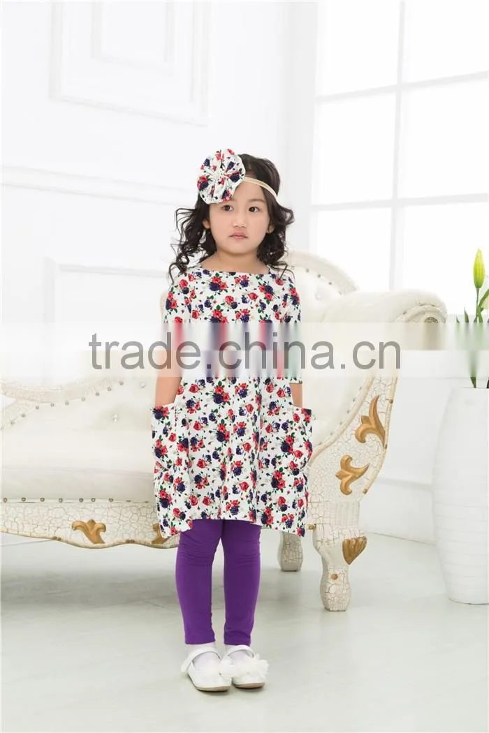 Wholesale Children's Boutique Clothing Set Spring Baby Girl Long Sleeve Flower Set With Headband