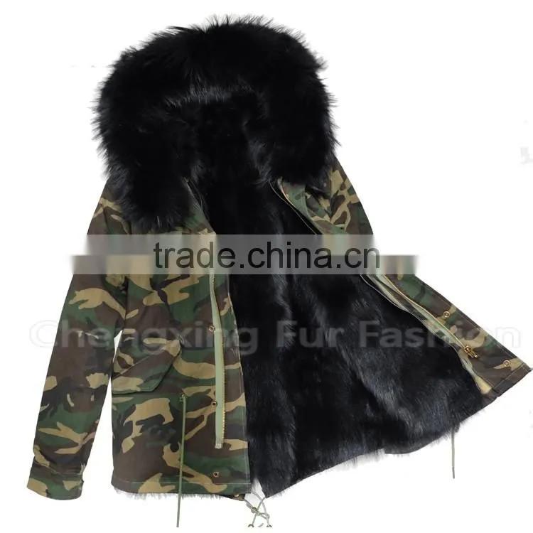 CX-G-P-05D Lastest Design Hot Sale Fashion Women Jacket Winter Fox Fur Parka