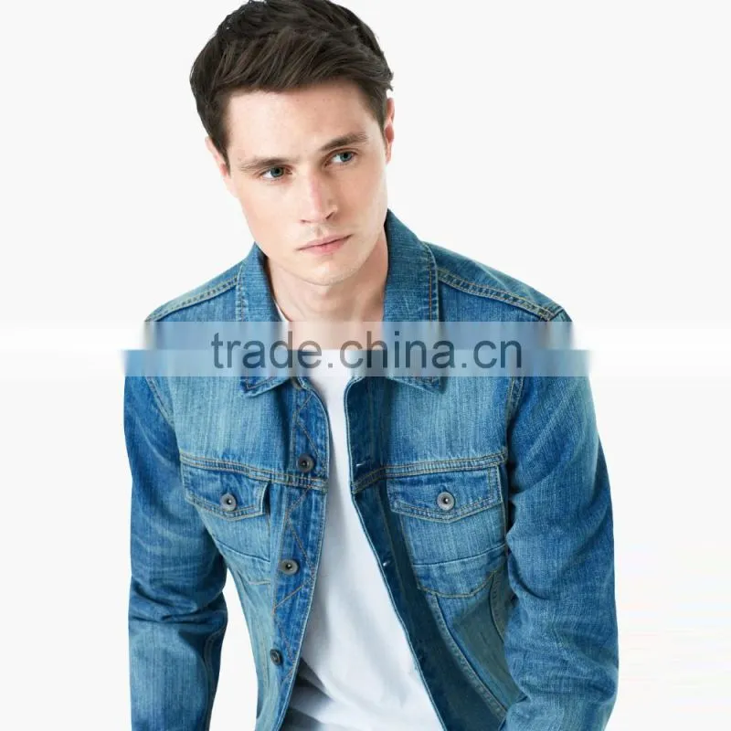 blue fashion custom logo fancy jacket for men in new model