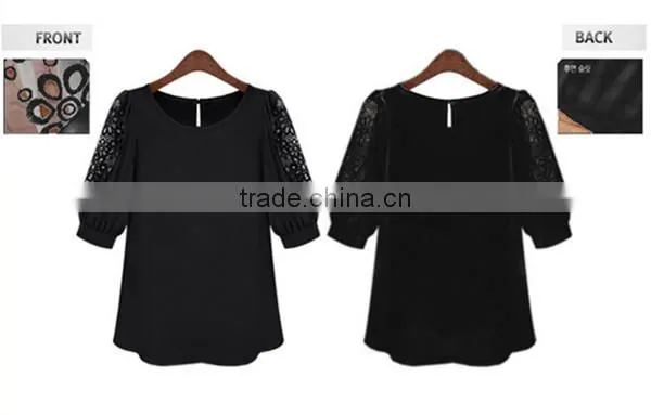 European and American style large size look slim chiffon fashion summer latest loose t shirt