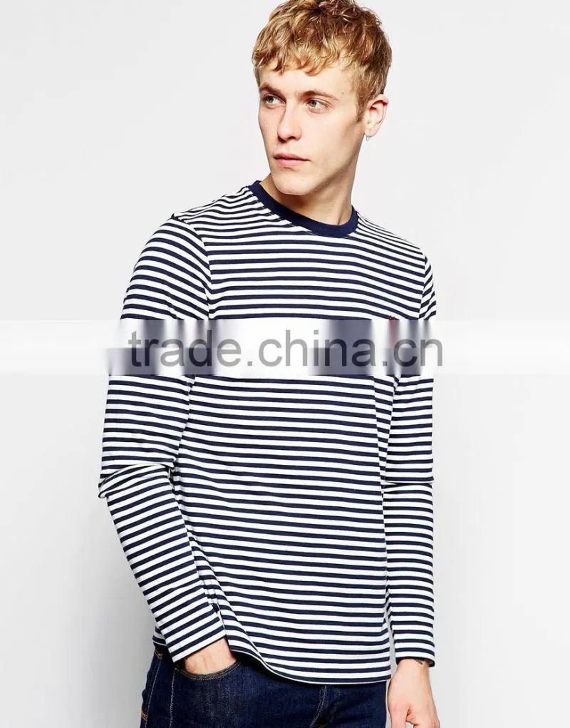 T-Shirt with Breton Stripe in Long Sleeves China products