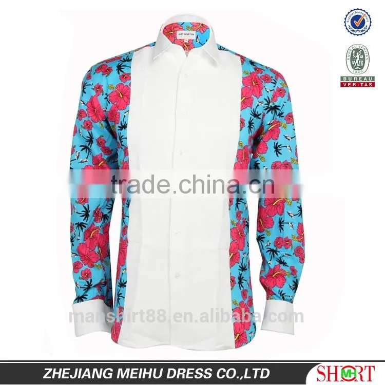 2017 custom french cuff marcella digital print dress shirt tuxedo shirt