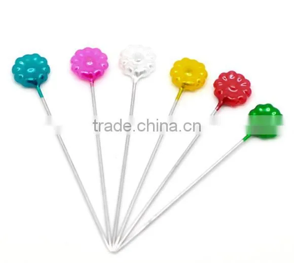Mixed Color Flower Decorated Sewing Pins& Mark Needle