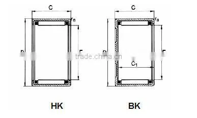Drawn cup needle roller bearing HK1616