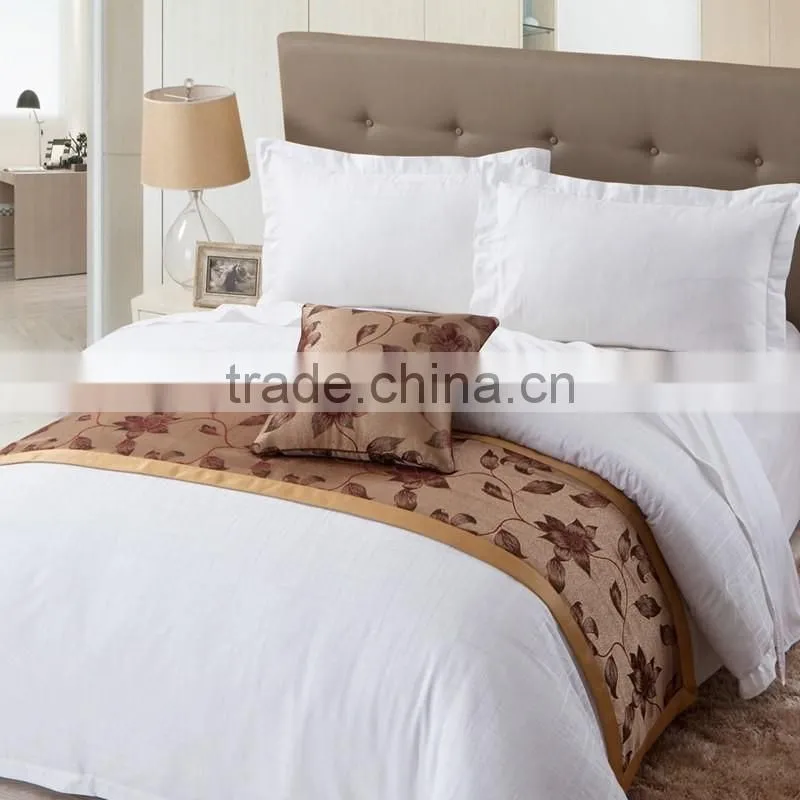 High Quality Hotel cotton polyester plain white Bed Sheets
