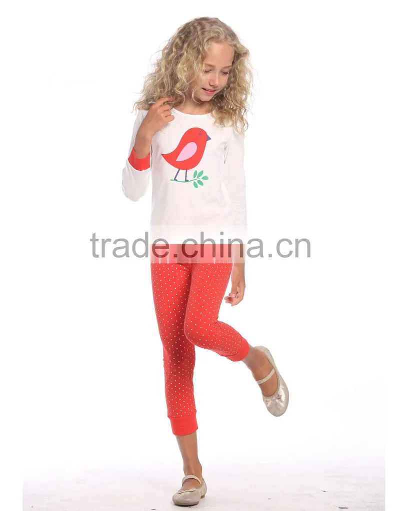 100% cotton long sleeve children long pant sleep wear pajamas
