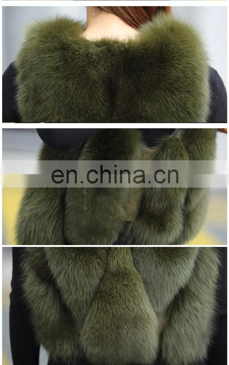 2016 New Genuine Real Fox Fur Vest Women's Fox Fur Coat Natural Fur Fox Vest