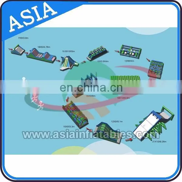 Crazy Team Work Sport Games Giant Inflatable Obstacle Course Inflatable Obstacle Run Race For Adult