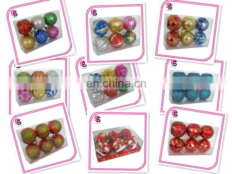 Plastic Christmas ball ,Christmas tree ball,Christmas hang-painted ball water-drop ball6/S