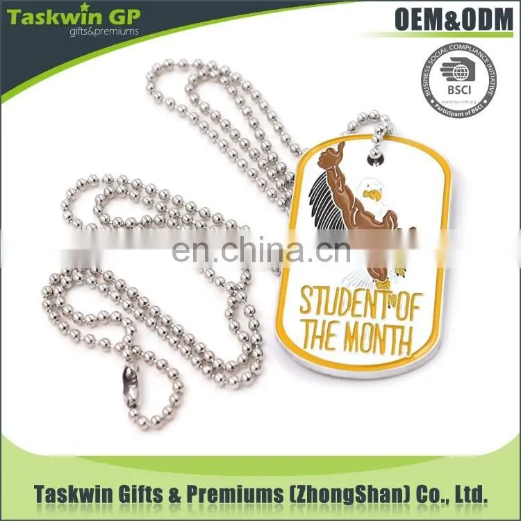 Cheapest price military metal dog tag with ball chain