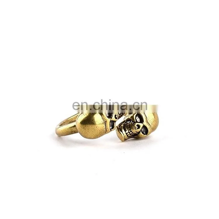 Fashion Jewelry Cheap Unisex Bronze Plated Men's Skull Ring For Gift