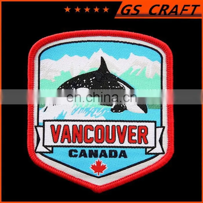High quality custom logo bird woven decorative clothing patches