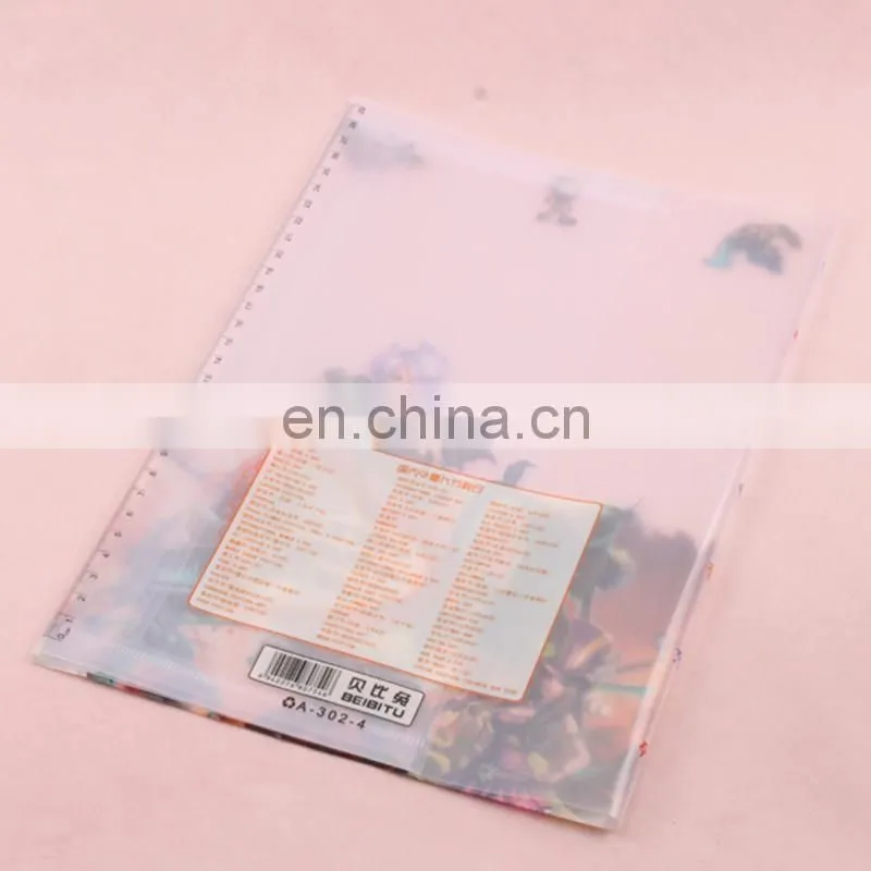 BSCI Factory a3 a4 a5 size L shape office school clear plastic pp folder hard cover pvc pp file folder/document