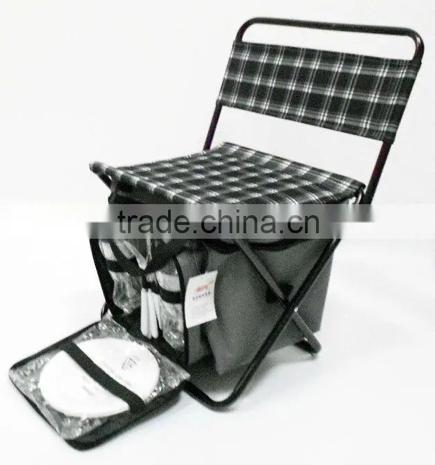 folding fishing cooler chair with shoulder strap