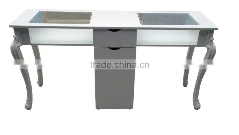 Salon Equipment:Double Nail Table, Manicure Table Nail Salon Furniture
