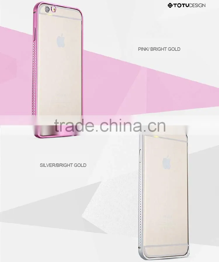 Hot sale Bulk Shine Diamond Aluminum Case for iPhone 6 Bumper Case