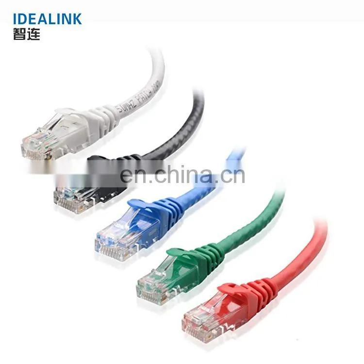Factory price 10m 100m multi-color 24awg 4 pair cat6 utp data cable patch cord cat 6 patch cords