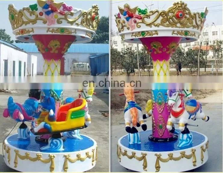 Coin operated mini 3 seats carousel kiddie rides for sale