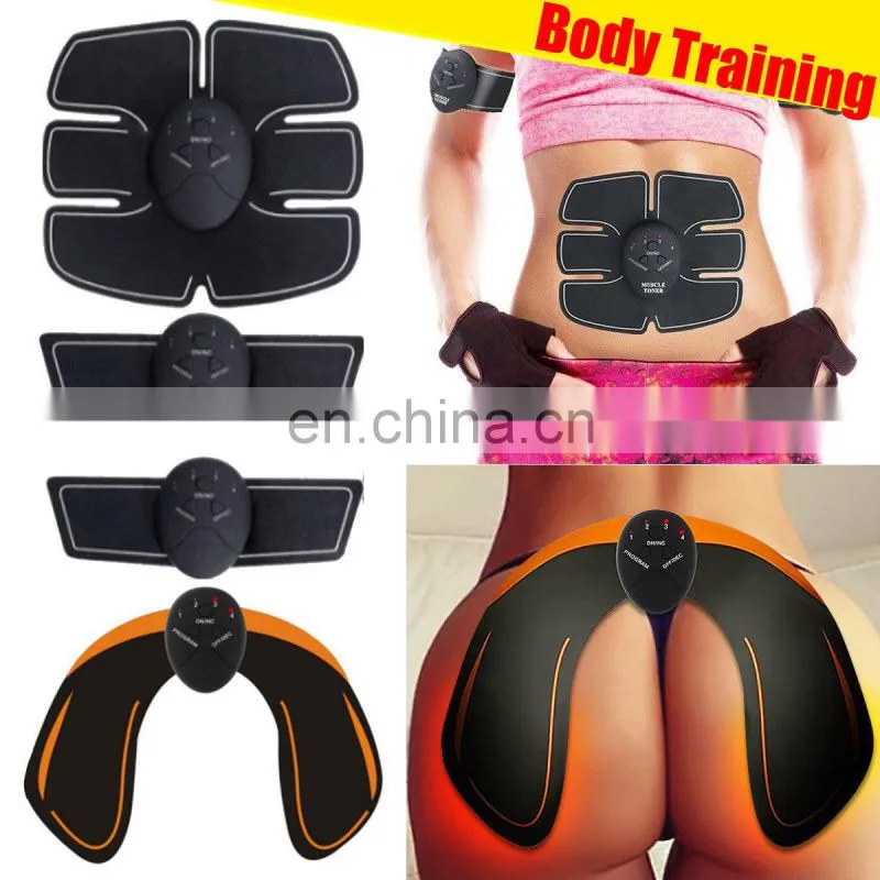 Electric body slimming massager toner trainer compex stimulant belt wireless abs ems abdominal muscle stimulator