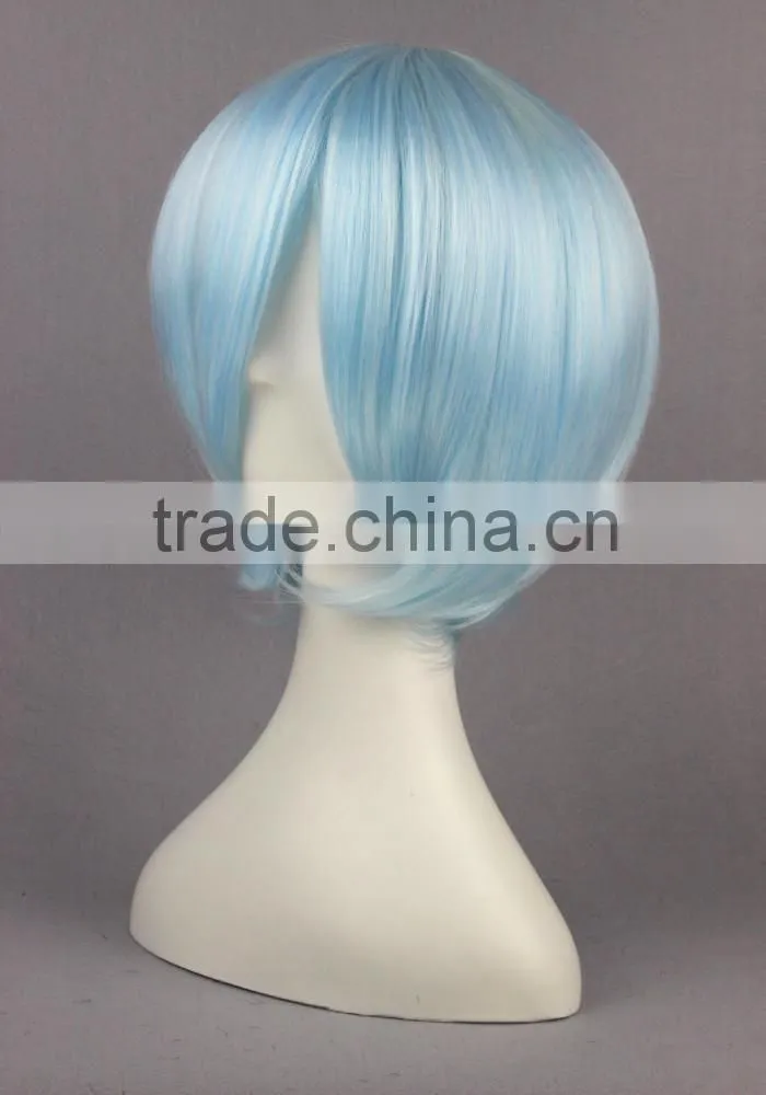 High Quality 35cm Short Straight EVA Ayanami Rei Ice Blue wig Synthetic Anime Wig Cosplay Costume Hair Wigs Party Wig