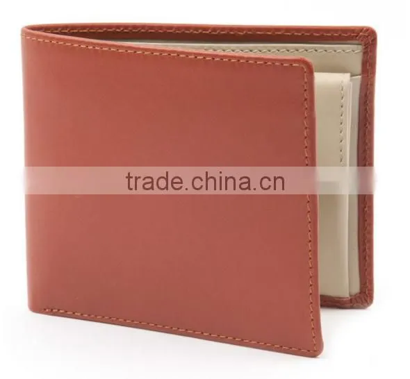 100% handmade bifold calf leather men wallet fashion genuine leather wallets