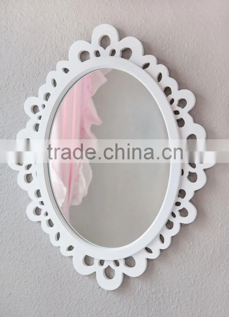 Antique decorative round metal framed wall mirror