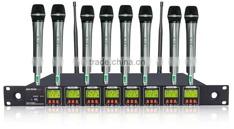 OK-8 UHF/PLL 8 Channel wirelesss microphone
