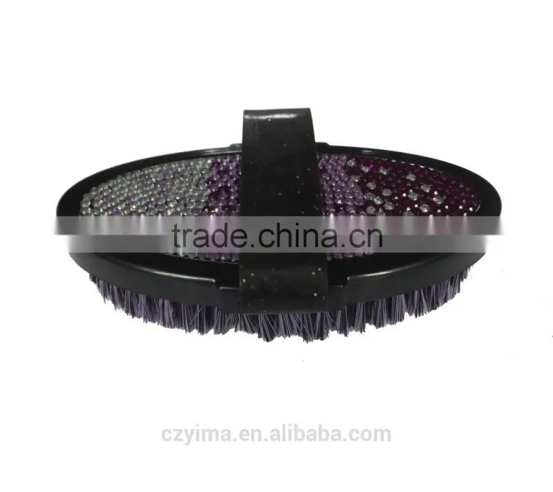 Hot! bling horse body brush with purple gradient pattern/rhinestone
