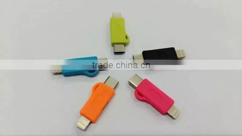 Wholesales 2 in 1 Micro USB 5 Pin to 8 pin Adapter For iPhone 6 and Android