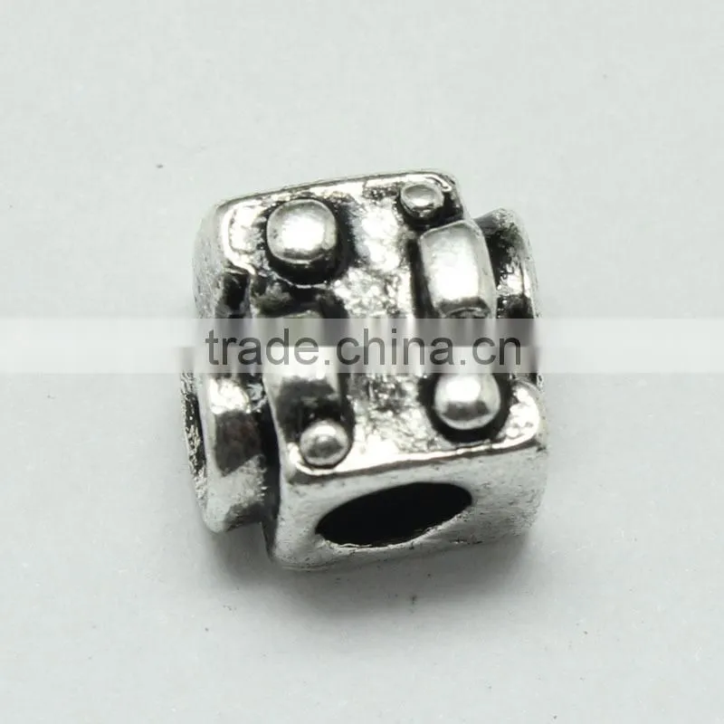 Europe and America Popular Pdora Square Shape Large Hole Beads Accessories, Zinc Alloy Jewelry Accessories