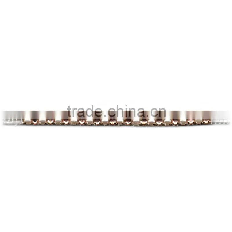 Fashion alloy beaded rhinestones bridal lace trim for making clothes or dress